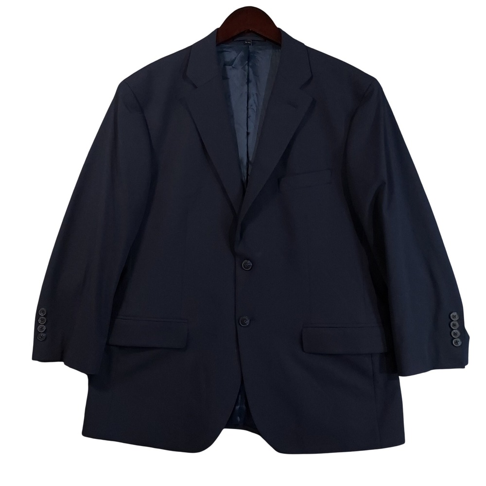 Jos. A. Bank Blazer Mens 42 Short Navy Blue Tailored Fit Stretch Two-Button
